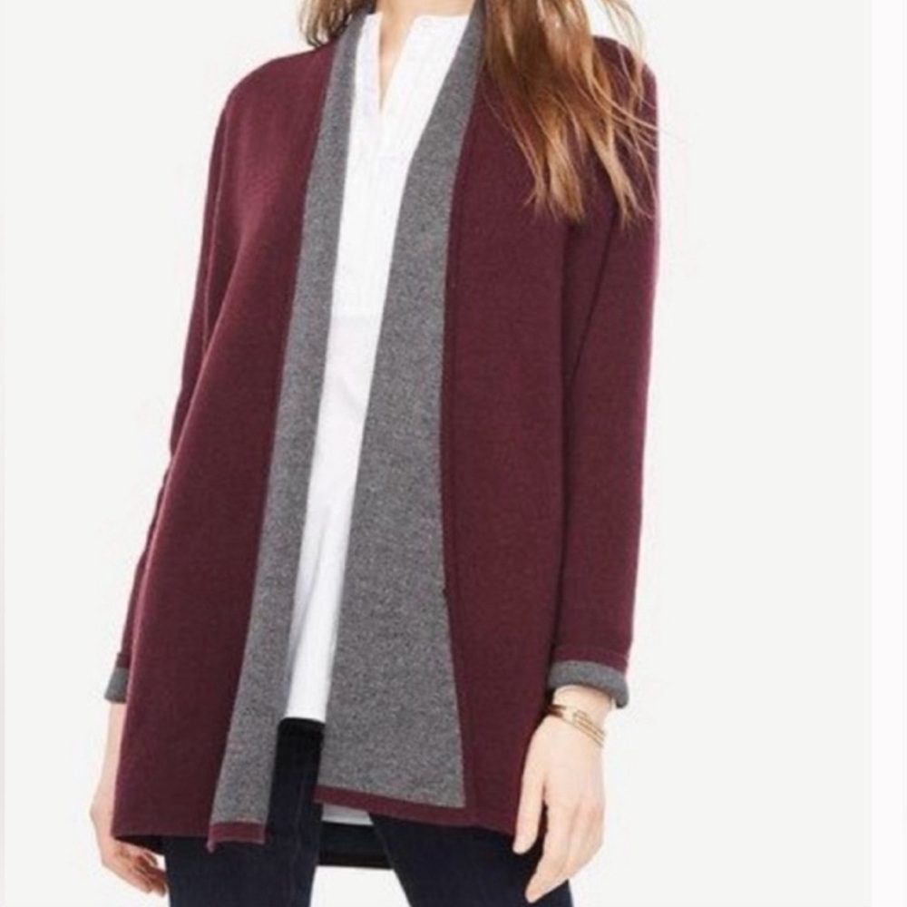 Ann Taylor wool/cashmere open cardigan